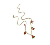 Thewasc Ravissant collier ras du cou réglable inspiré des fruits, facile à porter, chaîne en acier inoxydable pour un look tendance, bijoux délicats à breloques fruits, taille unique, Comme décrit