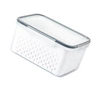 Thewasc Récipient de rangement de cuisine multifonction avec panier de vidange et design ventilé pour la conservation des aliments frais Boîte de rangement transparente