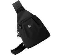 Thewasc Sac à bandoulière convertible pour femme et homme - Sac à dos à bandoulière - Sac à main poitrine avec sangle zippée - Sac de randonnée pour homme et femme, Noir , One Size