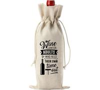 Thewasc Sac à vin accrocheur réutilisable pour les fêtes et célébrations en lin, C, Beauté de masse