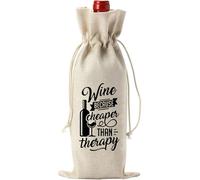 Thewasc Sac à vin accrocheur réutilisable pour les fêtes et célébrations en lin, H, Beauté de masse