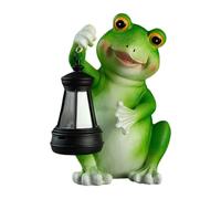 Thewasc Sculpture en forme de grenouille - Lampe de chargement solaire - Décoration de jardin - Éclairage nocturne - Résines résistantes aux intempéries - Décoration de cour - Grenouilles solaires