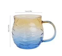 Thewasc Tasse De Plage Texturée Soufflée À La Main À Café sur Le Thème du Verre Mer 12Oz avec Poignée pour Boissons Chaudes en Verre pour Cocktails