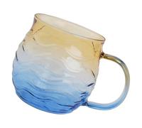 Thewasc Tasse De Plage Texturée Soufflée À La Main À Café sur Le Thème du Verre Mer 12Oz avec Poignée pour Boissons Chaudes en Verre pour Cocktails