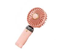 Thewasc Ventilateur portable d'extérieur pliable - Petit ventilateur de refroidissement rechargeable - 5 vitesses de refroidissement - Affichage numérique électrique