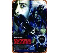 TheWeiPoster Affiche de film vintage Running Scared en métal pour bar, restaurant, garage, café, décoration murale 20,3 x 30,5 cm