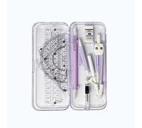 THEXIN Lot de 9 boussoles de géométrie pour étudiants - Kit de mathématiques - Fournitures éducatives pour étudiants en mathématiques et ingénierie dans un étui de transport (violet)