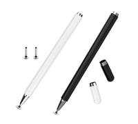 thexxa Lot de 2 stylets pour iPad pour Apple/iPhone/iPad/Pro/Mini/Air/Android/pour Samsung Galaxy Tab A7/A8/Microsoft/Surface tous les écrans tactiles capacitifs Noir/blanc