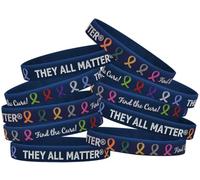 They All Matter Find The Cure Lot de 10 bracelets en silicone pour sensibilisation à tous les cancers (bleu nuit)