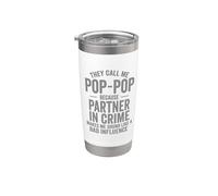 They Call Me Pop-Pop Because Partner In Crime Funny Gobelet isotherme en acier inoxydable double paroi