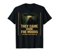 They Came from The Woods Bigfoot et UFO Duo Night Sky T-Shirt