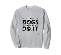 They Eating The Dogs Made Me Do It - Humour Amusant pour Animal de Compagnie Sweatshirt, Unisexe pour Adultes, Gris Chiné, XXL