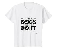 They Eating The Dogs Made Me Do It - Humour Amusant pour Animal de Compagnie T-Shirt, Enfant, Blanc, 10 Ans