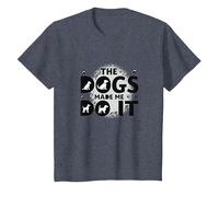 They Eating The Dogs Made Me Do It - Humour Amusant pour Animal de Compagnie T-Shirt, Enfant, Bleu Chiné, 8 Ans