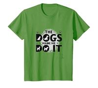 They Eating The Dogs Made Me Do It - Humour Amusant pour Animal de Compagnie T-Shirt, Enfant, Herbe, 8 Ans