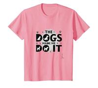 They Eating The Dogs Made Me Do It - Humour Amusant pour Animal de Compagnie T-Shirt, Enfant, Rose, 6 Ans