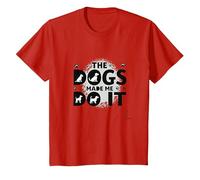 They Eating The Dogs Made Me Do It - Humour Amusant pour Animal de Compagnie T-Shirt, Enfant, Rouge, 12 Ans