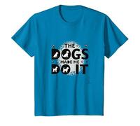 They Eating The Dogs Made Me Do It - Humour Amusant pour Animal de Compagnie T-Shirt, Enfant, Saphir, 8 Ans