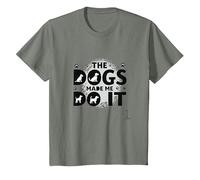 They Eating The Dogs Made Me Do It - Humour Amusant pour Animal de Compagnie T-Shirt, Enfant, Vert Kaki chiné, 6 Ans