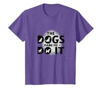 They Eating The Dogs Made Me Do It - Humour Amusant pour Animal de Compagnie T-Shirt, Enfant, Violet chiné, 10 Ans