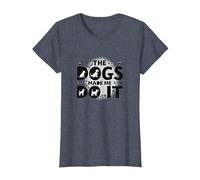 They Eating The Dogs Made Me Do It - Humour Amusant pour Animal de Compagnie T-Shirt, Femme, Bleu Chiné, L