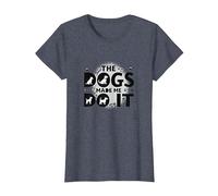 They Eating The Dogs Made Me Do It - Humour Amusant pour Animal de Compagnie T-Shirt, Femme, Bleu Chiné, S