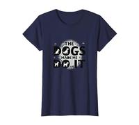 They Eating The Dogs Made Me Do It - Humour Amusant pour Animal de Compagnie T-Shirt, Femme, Bleu Marine, S