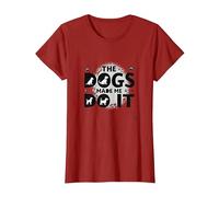 They Eating The Dogs Made Me Do It - Humour Amusant pour Animal de Compagnie T-Shirt, Femme, Canneberge, S