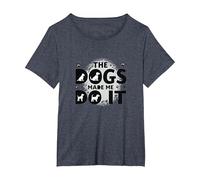 They Eating The Dogs Made Me Do It - Humour Amusant pour Animal de Compagnie T-Shirt, Femme Grandes Tailles, Bleu Chiné, 4X