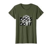 They Eating The Dogs Made Me Do It - Humour Amusant pour Animal de Compagnie T-Shirt, Femme, Olive, 3XL