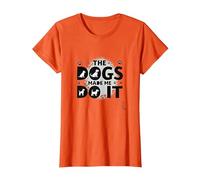 They Eating The Dogs Made Me Do It - Humour Amusant pour Animal de Compagnie T-Shirt, Femme, Orange, S