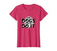 They Eating The Dogs Made Me Do It - Humour Amusant pour Animal de Compagnie T-Shirt, Femme, Rouge chiné, S