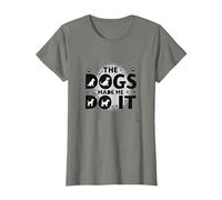 They Eating The Dogs Made Me Do It - Humour Amusant pour Animal de Compagnie T-Shirt, Femme, Vert Kaki chiné, S