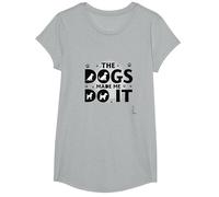 They Eating The Dogs Made Me Do It - Humour Amusant pour Animal de Compagnie T-Shirt, Fille, Gris Chiné, S