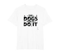 They Eating The Dogs Made Me Do It - Humour Amusant pour Animal de Compagnie T-Shirt, Homme Grandes Tailles, Blanc, 6X Tall