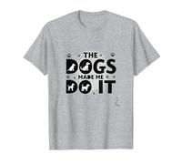 They Eating The Dogs Made Me Do It - Humour Amusant pour Animal de Compagnie T-Shirt, Homme, Gris Chiné, S
