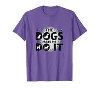 They Eating The Dogs Made Me Do It - Humour Amusant pour Animal de Compagnie T-Shirt, Homme, Violet Chiné, M