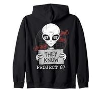 They Know Project 67 Alien Funny Six Seven 6 7 Meme Sweat à Capuche