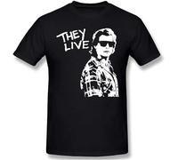 They Live - Obey T Shirt 2021 Summer New Classic-Fit Short Sleeves Novelty Cotton Shirt Mens Black Manches Courtes(3X-Large)