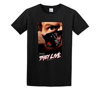 They Live Science Fiction Horror Satire Movie Poster T-Shirt Graphic Tee for Men Shirt BlackXXL