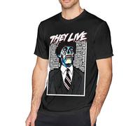 They Live Shirt Men Short Sleeve Casual Fashion Novelty Crewneck Comfortable Tee Tops Black Manches Courtes(3X-Large)