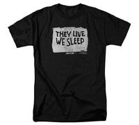 They Live They Live We Sleep 80S Horror Sci-FI Graphic Tee Unisex 100% Cotton Short-Sleeve T-Shirts Black XXXL