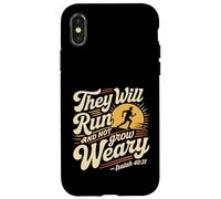 They Will Run and Not Grow Weary Rappel biblique - Coque pour iPhone X/XS