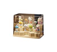 THGILNUS Boîte de Rangement en Acrylique - Grande Capacité pour POP MART Boîtes Mystères & Figurines, avec Support LEGO, Inclinaison 30°, Style Asiatique (XL(39.5*20*21)17 pcs DIY Brick Baseplate)