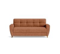 Thibault - Canapé lit 3 places convertible express couchage quotidien 140 cm matelas 18 cm en velours texturé - Terracotta