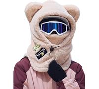 ThiCc Capuche Sherpa pour femme - Chapeau mignon avec oreilles d'ours, lapin et chat, cache-oreilles en peluche pour l'hiver, l'équitation, le ski, casque, cagoule polaire coupe-vent pour temps froid