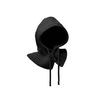 ThiCc Écharpe à capuche en tricot pour femme avec bouton - Bonnet cagoule d'hiver chaud tout-en-un écharpe tricotée bonnet doux et confortable avec protection des oreilles pour les activités de plein