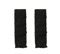ThiCc Jambières à paillettes pour femme - Couvre-jambes rétro scintillantes en tricot épais - Accessoires de mode d'hiver confortables pour les fêtes, le yoga, le ballet - Style années 80, Noir , M