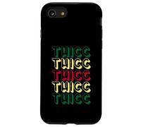 Thicc Retro Throwback Vintage Jamaican Colors Meme Thick Coque pour iPhone SE (2020) / 7/8