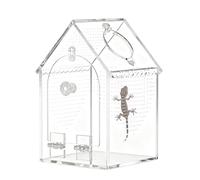 Thick Clear Acrylic Jumping Spider Enclosure with Openings | 8x5x5 inch Ventilated Habitat Box | Feeding Cleaning Access for Mantis Frog Snail | Small Reptile Terrarium Housing Kit